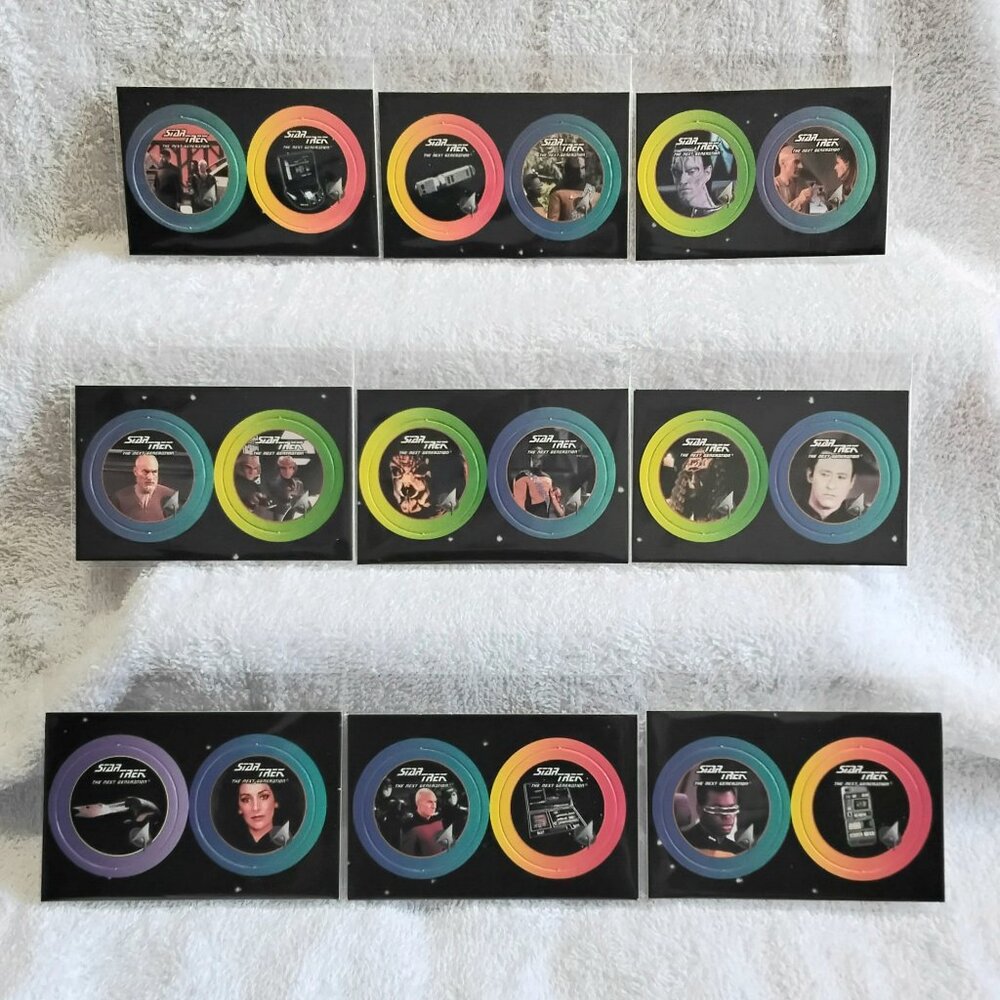 3/$25 9 Pairs of 1994 Star Trek TNG POGS (18 POGS Boarded) in Mint Condition!!